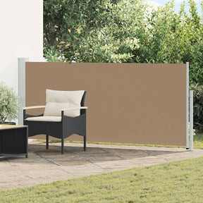 Vidaxl uittrekbaar zijscherm rechthoekig 117 x 600 cm polyester taupe