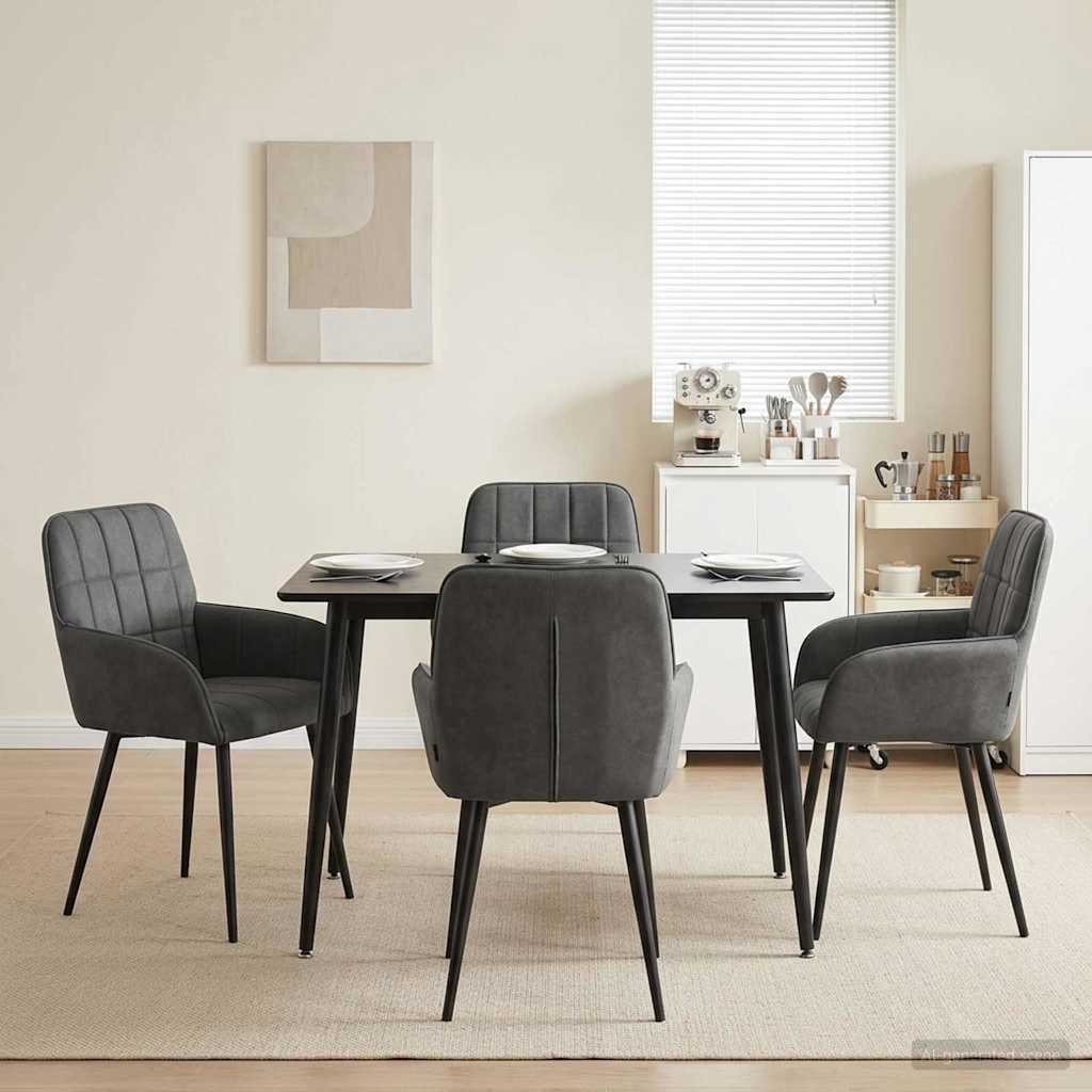 Vidaxl eettafelstoelen 4 st fluweel donkergrijs 56.5 x 50 x 85 cm