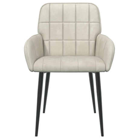Vidaxl eettafelstoelen 4 st fluweel crèmekleurig 56.5 x 50 x 85 cm