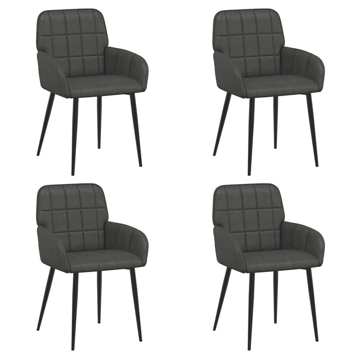 Vidaxl eettafelstoelen 4 st kunstleer zwart 56,5 x 50 x 85 cm