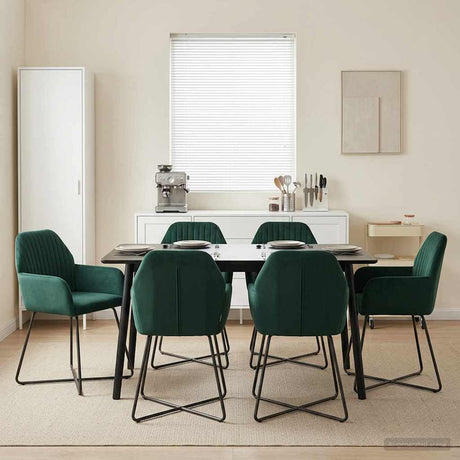 Vidaxl eettafelstoelen 4 st fluweel donkergroen 55 x 50 x 84 cm