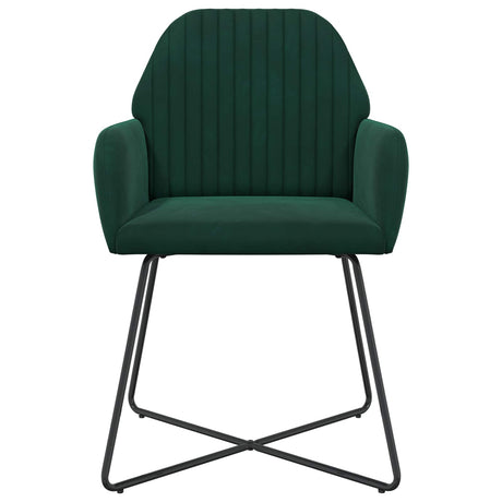 Vidaxl eettafelstoelen 4 st fluweel donkergroen 55 x 50 x 84 cm