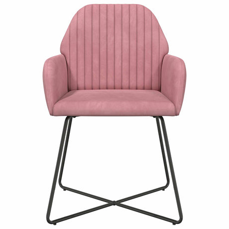 Vidaxl eettafelstoelen 4 st fluweel roze 55 x 50 x 84 cm
