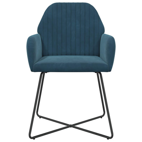 Vidaxl eettafelstoelen 4 st fluweel blauw 55 x 50 x 84 cm