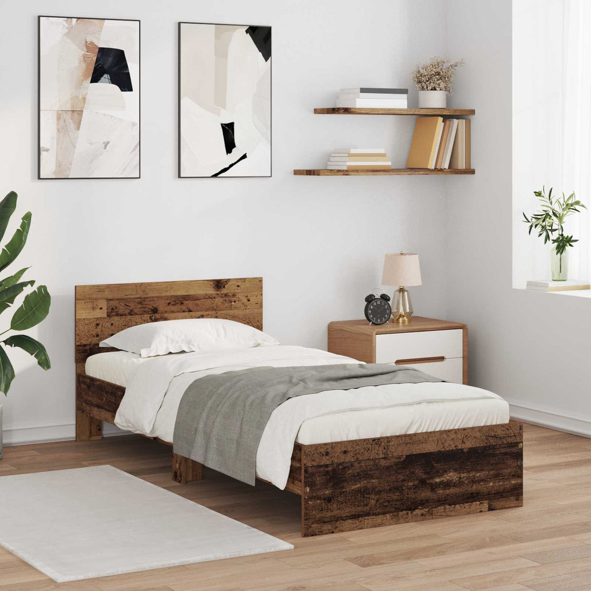 Vidaxl bedframe oud hout 80 x 200 cm bewerkt hout