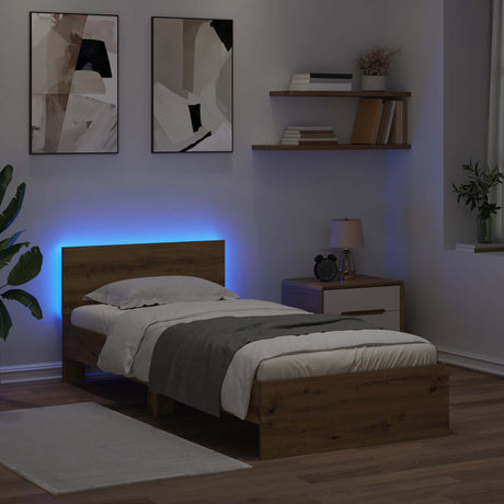 Vidaxl bedframe artisanaal eiken 80 x 200 cm bewerkt hout