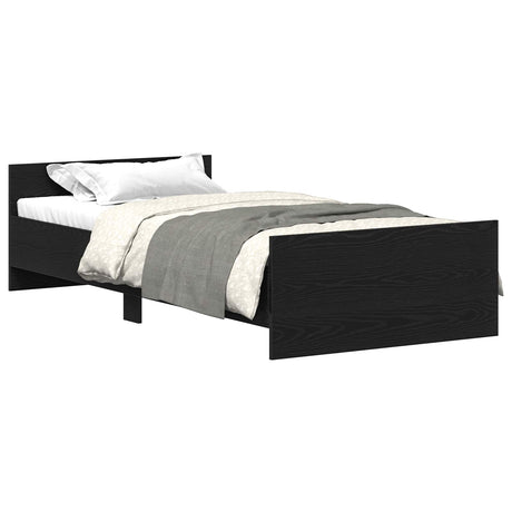 Vidaxl bedframe zwart eiken 80 x 200 cm bewerkt hout