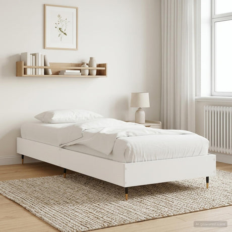 Vidaxl bedframe wit 80 x 200 cm bewerkt hout