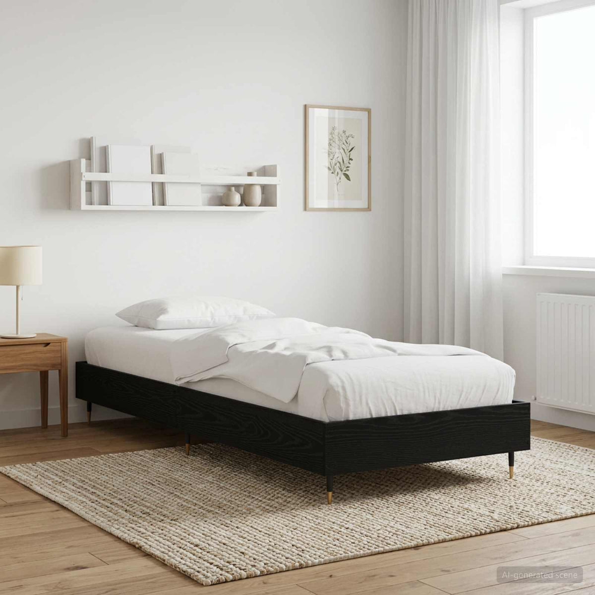 Vidaxl bedframe zwart eiken 80 x 200 cm bewerkt hout