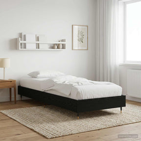 Vidaxl bedframe zwart eiken 80 x 200 cm bewerkt hout
