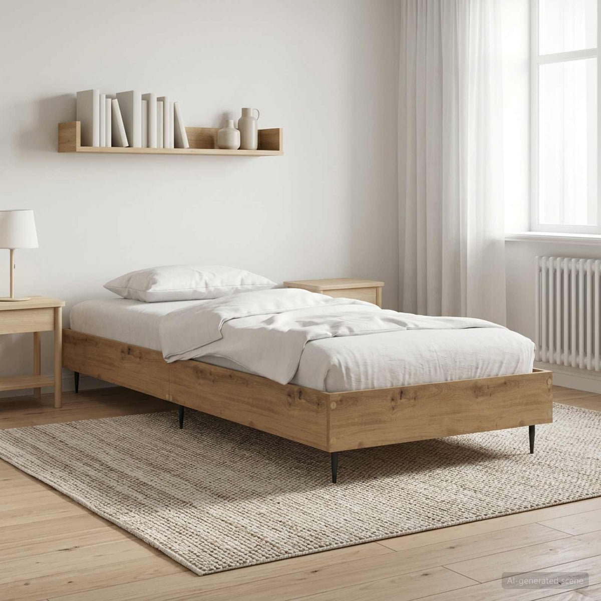 Vidaxl bedframe artisanaal eiken 80 x 200 cm bewerkt hout