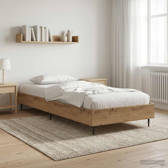 Vidaxl bedframe artisanaal eiken 80 x 200 cm bewerkt hout