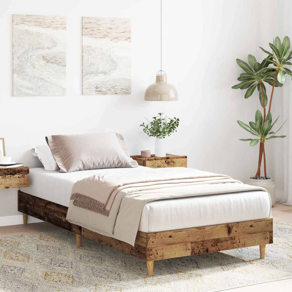 Vidaxl bedframe oud hout 80 x 200 cm bewerkt hout