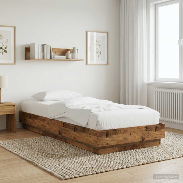 Vidaxl vloerbedframe oud hout 80 x 200 cm bewerkt hout