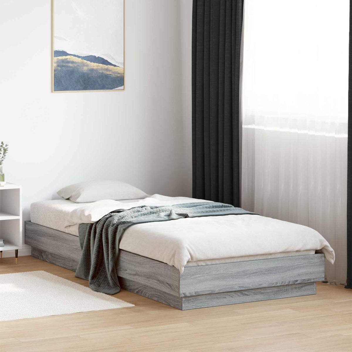 Vidaxl vloerbedframe grijs sonoma 80 x 200 cm bewerkt hout