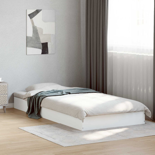 Vidaxl vloerbedframe wit 80 x 200 cm bewerkt hout