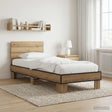 Vidaxl bedframe met hoofdeinde artisanaal eiken 80 x 200 cm