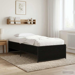 Vidaxl bedframe zwart eiken 80 x 200 cm bewerkt hout