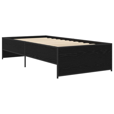 Vidaxl bedframe zwart eiken 80 x 200 cm bewerkt hout