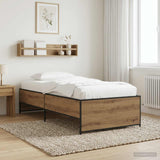 Vidaxl bedframe artisanaal eiken 80 x 200 cm bewerkt hout