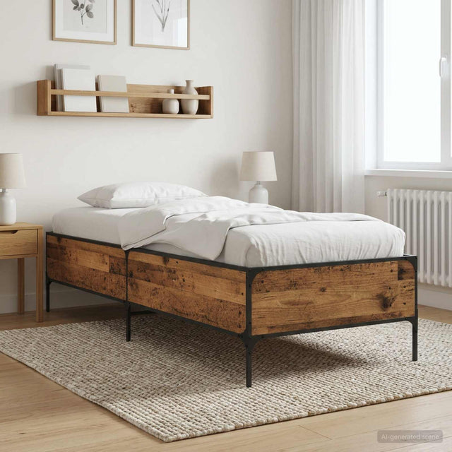 Vidaxl bedframe oud hout 80 x 200 cm bewerkt hout