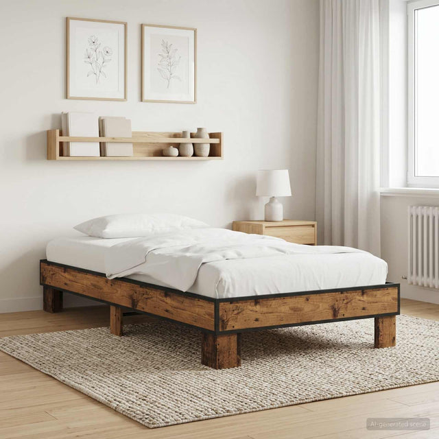 Vidaxl bedframe oud hout 80 x 200 cm bewerkt hout