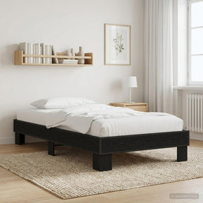 Vidaxl bedframe zwart eiken 80 x 200 cm bewerkt hout