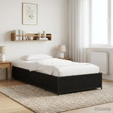 Vidaxl bedframe zwart eiken 80 x 200 cm bewerkt hout