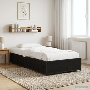 Vidaxl bedframe zwart eiken 80 x 200 cm bewerkt hout