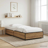 Vidaxl bedframe artisanaal eiken 80 x 200 cm bewerkt hout