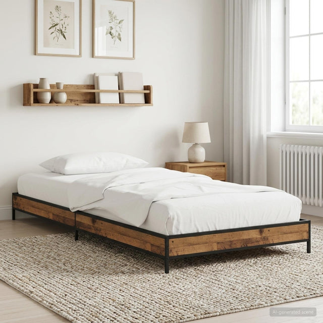 Vidaxl bedframe oud hout 80 x 200 cm bewerkt hout