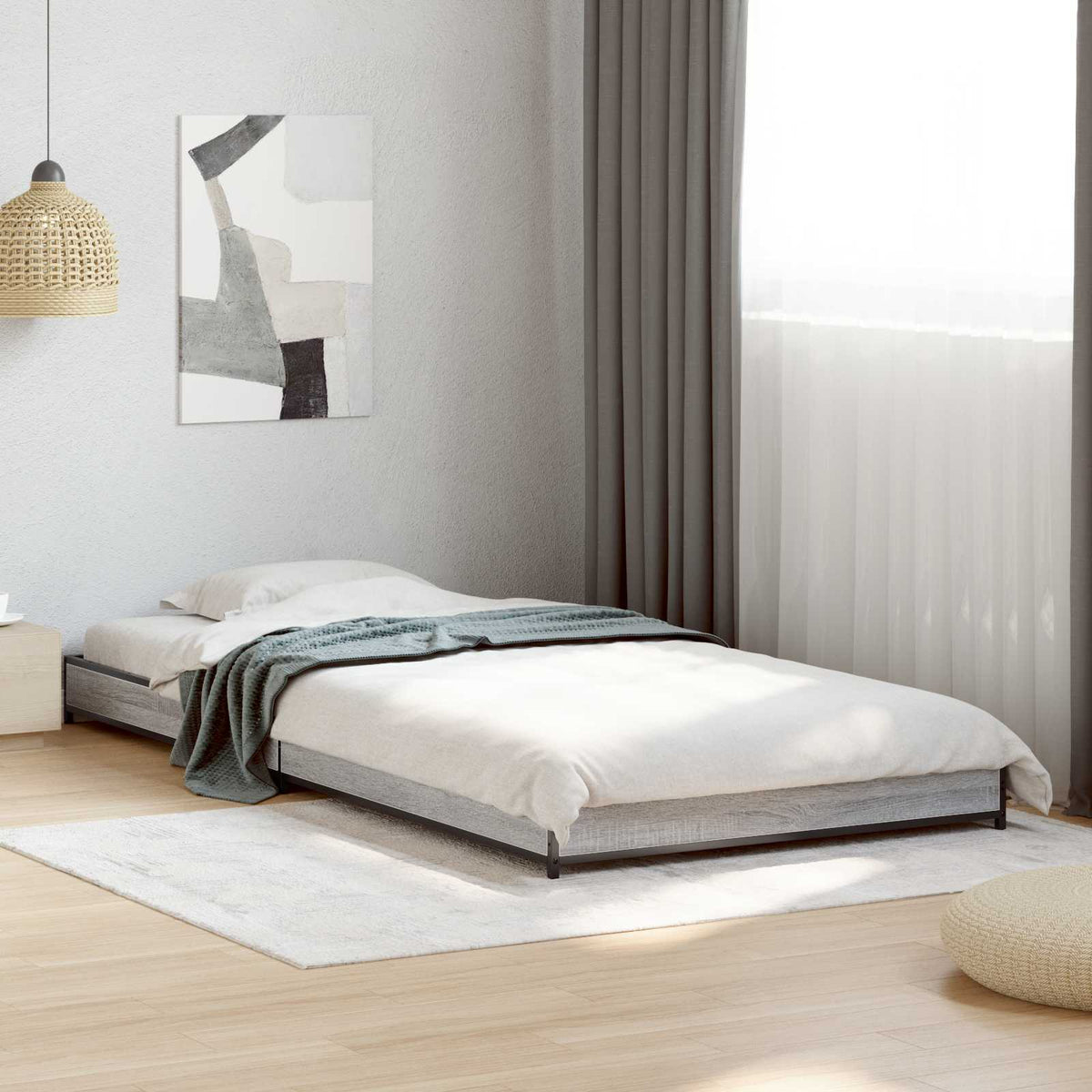 Vidaxl bedframe grijs sonoma 80 x 200 cm bewerkt hout