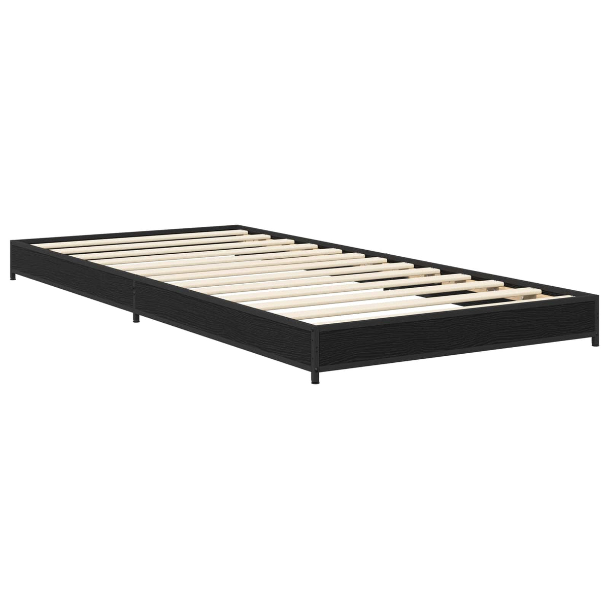 Vidaxl bedframe zwart eiken 80 x 200 cm bewerkt hout