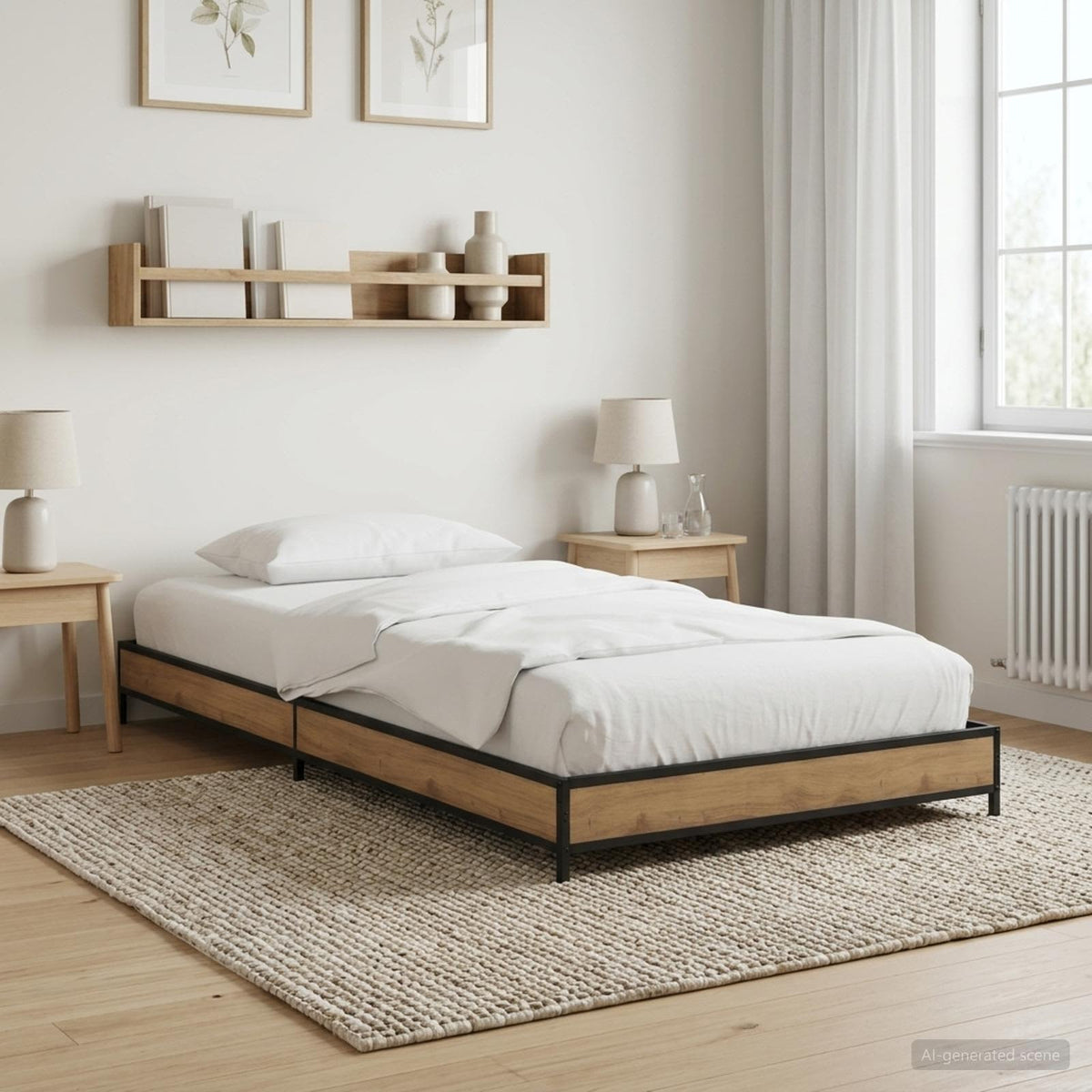 Vidaxl bedframe artisanaal eiken 80 x 200 cm bewerkt hout