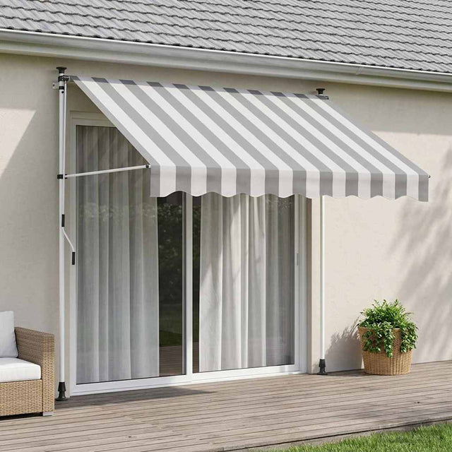 Vidaxl handmatig uitschuifbare luifel antraciet en wit 200 cm