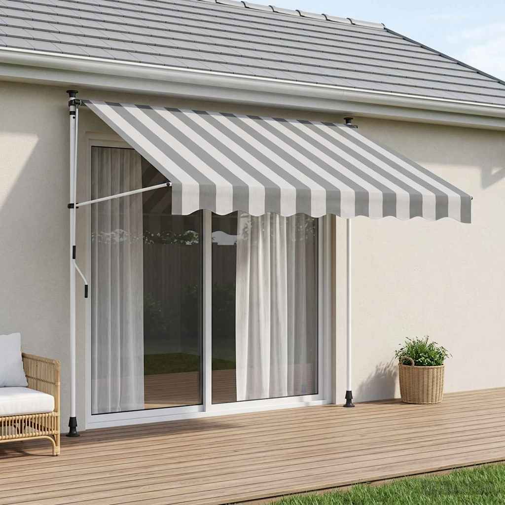 Vidaxl handmatig uitschuifbare luifel antraciet en wit 250 cm