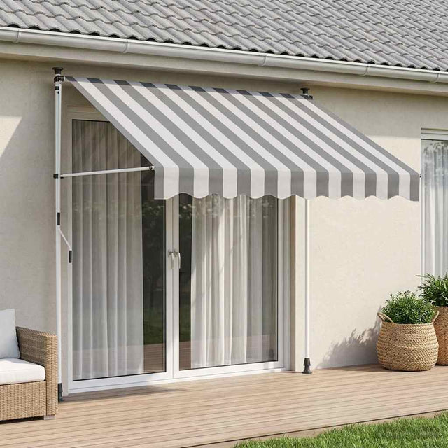Vidaxl handmatig uitschuifbare luifel antraciet en wit 300 cm
