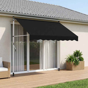Vidaxl handmatig uitschuifbare luifel zwart 250 cm