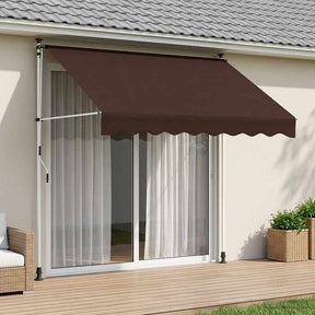 Vidaxl handmatig uitschuifbare luifel bruin 350 cm