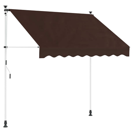 Vidaxl handmatig uitschuifbare luifel bruin 350 cm