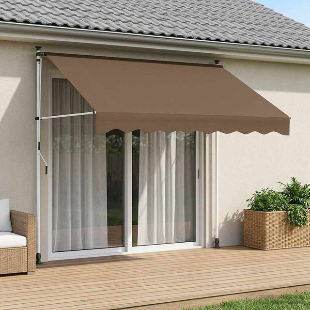 Vidaxl handmatig uitschuifbare luifel taupe 100 cm