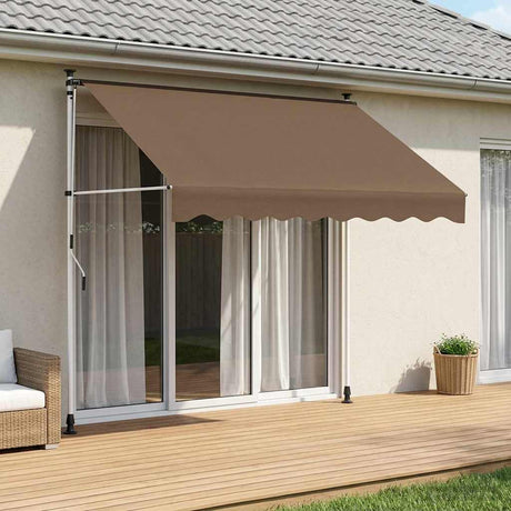 Vidaxl handmatig uitschuifbare luifel taupe 200 cm