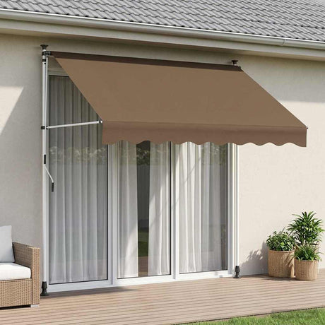 Vidaxl handmatig uitschuifbare luifel taupe 250 cm