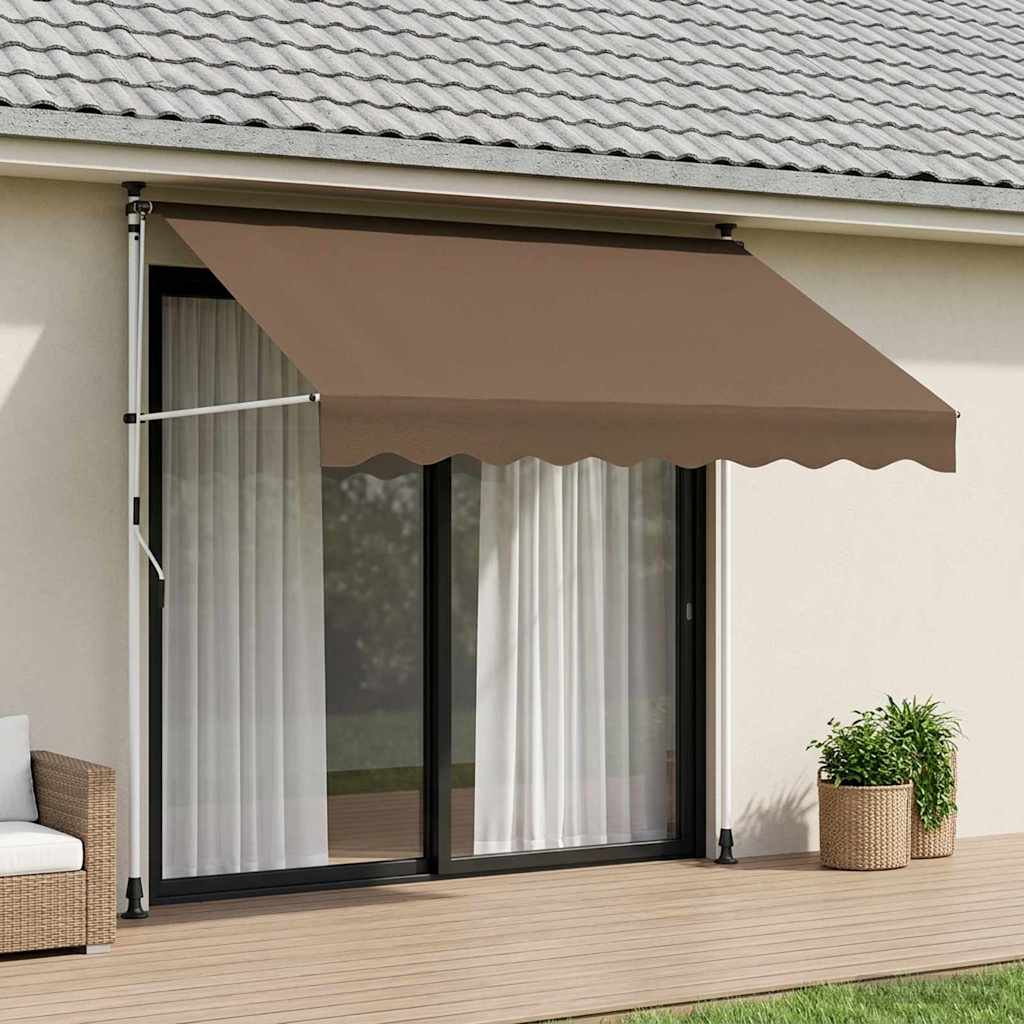 Vidaxl handmatig uitschuifbare luifel taupe 300 cm