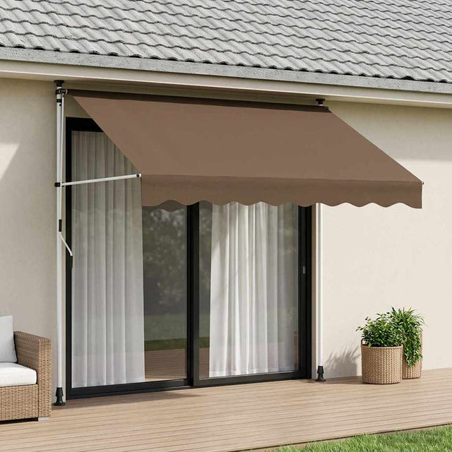 Vidaxl handmatig uitschuifbare luifel taupe 300 cm