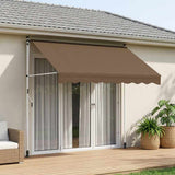 Vidaxl handmatig uitschuifbare luifel taupe 350 cm