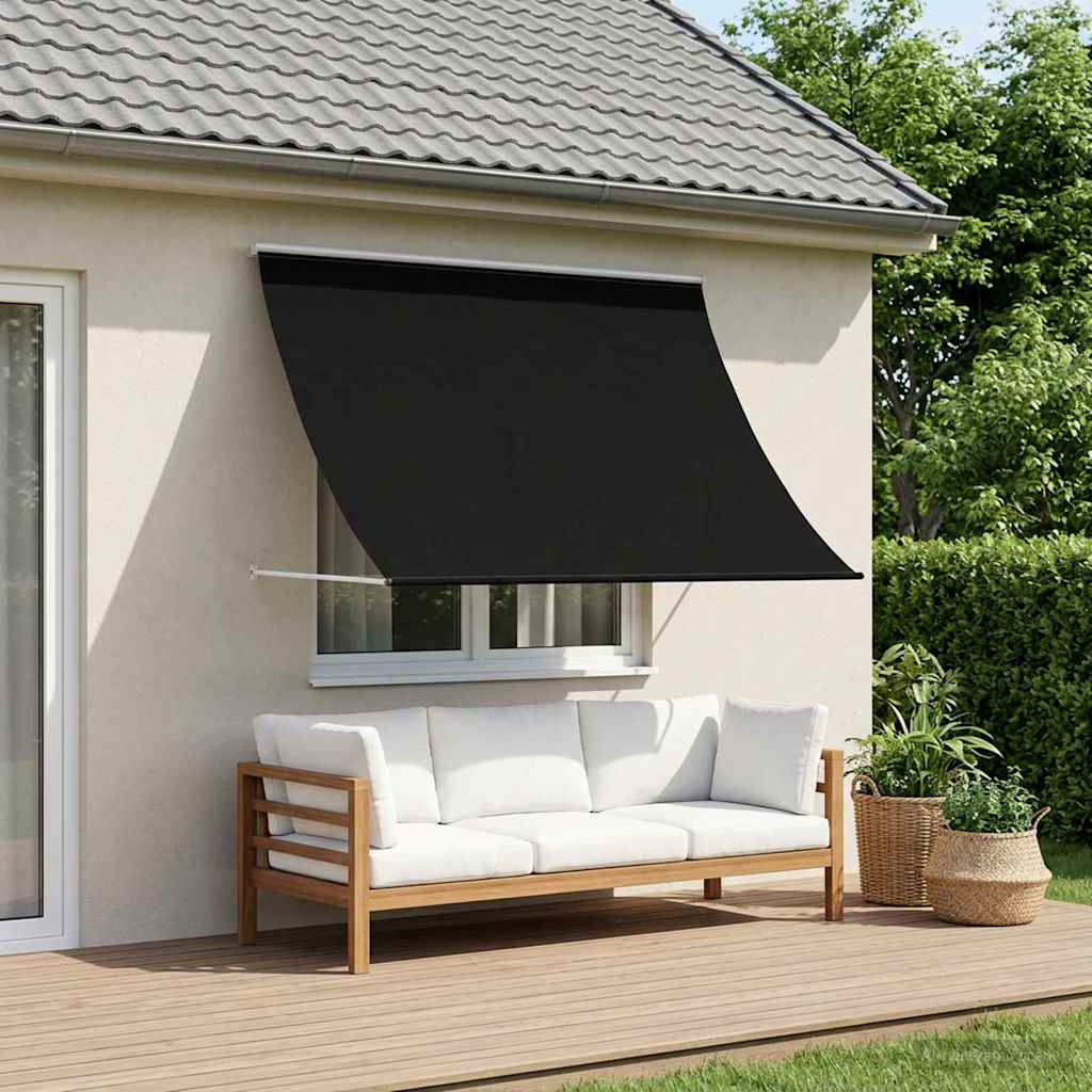 Vidaxl markies zwart 400 x 150 cm 180 g m² polyester met pu coating