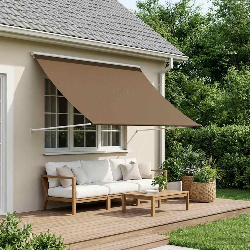 Vidaxl markies taupe 350 x 150 cm 180 g m² polyester met pu coating