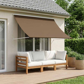 Vidaxl markies taupe 400 x 150 cm 180 g m² polyester met pu coating