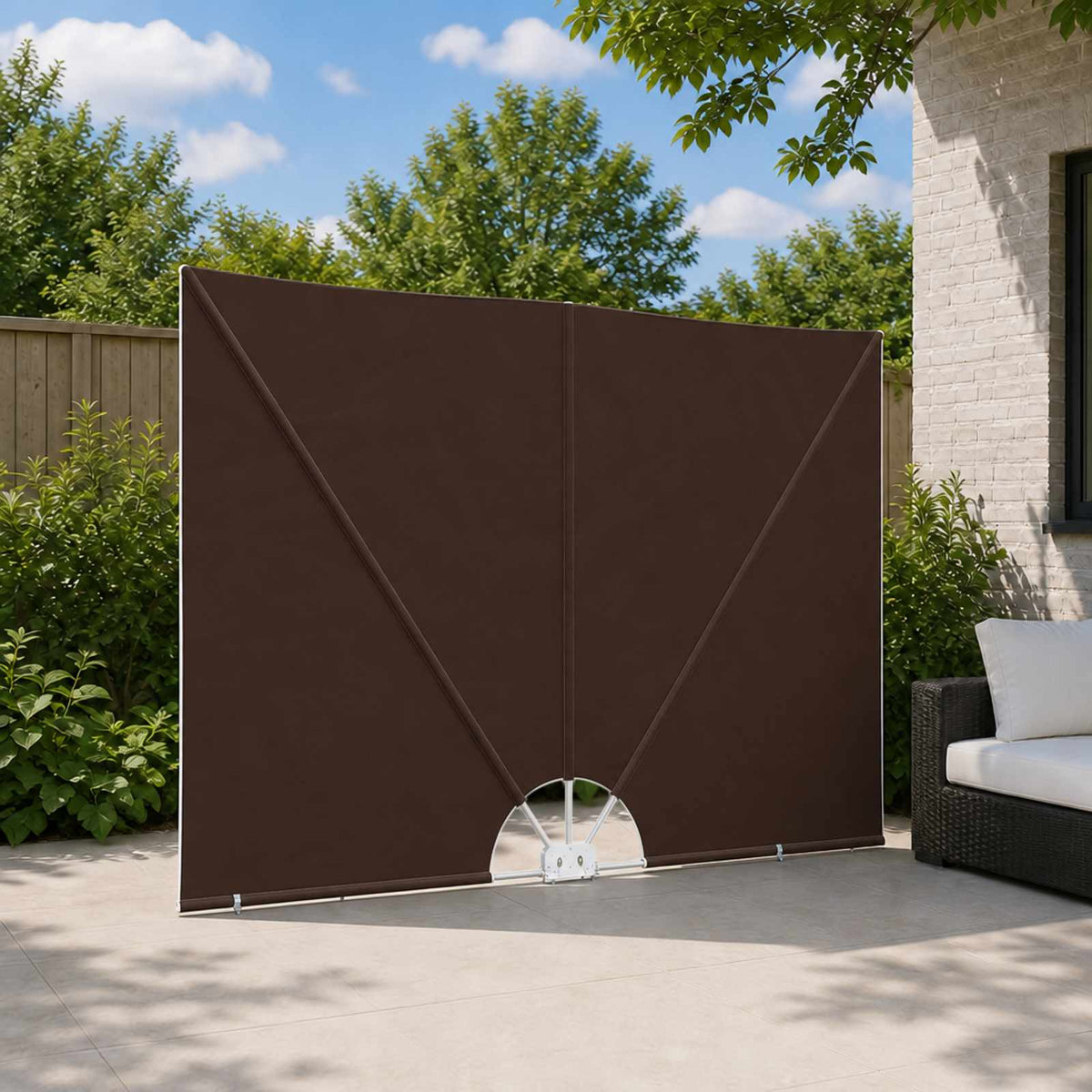 Vidaxl balcony privacy screen rechthoekig 240 x 160 cm polyester bruin